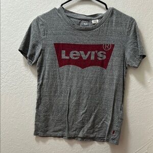 Levi's Gray and Red Short Sleeve Tee